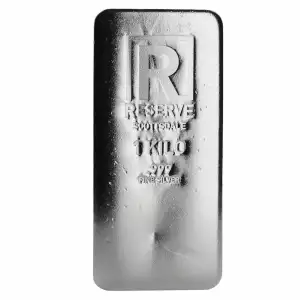 1 Kilo RESERVE Silver Cast Bar By Scottsdale Mint