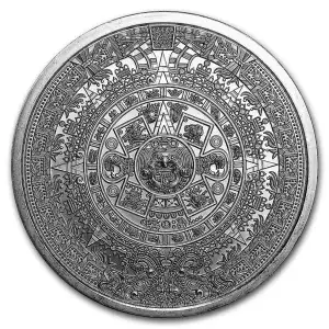 1 oz Aztec Calendar Silver Round BU (In Capsule)