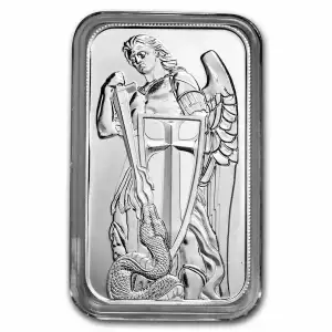 1 oz Silver Archangel Michael Silver Bar  By Scottsdale Mint