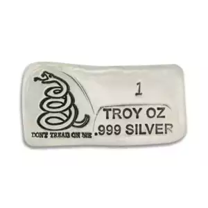 1 oz Silver Hand Poured Bar - PG & G (Don't Tread on Me)