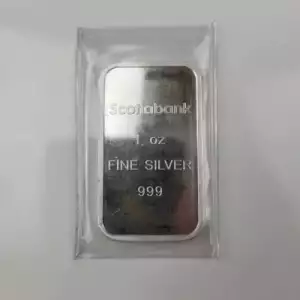 1 oz Vintage Scotiabank Silver Bar in Capsule