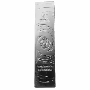 100 oz Long Cast Silver Bar by Scottsdale Mint