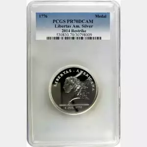 1776 Libertas Americana 5 oz Silver Medal  PCGS PR-70DCAM (2014 Restrike)