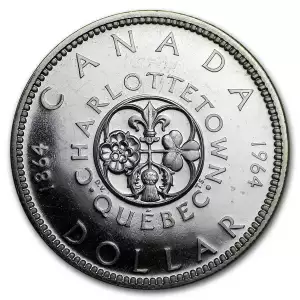 1964 Canada Silver Dollar Charlottetown AU