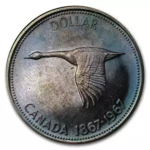 1967 Canada Silver Dollar Flying Goose Proof Like AU