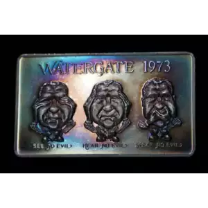 1973 Silver Creations Ltd. Nixon Watergate 3.510 oz Silver Art Bar With Case (4)