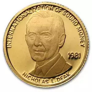 1981 1/20th oz Nicholas L Deak Gold Round