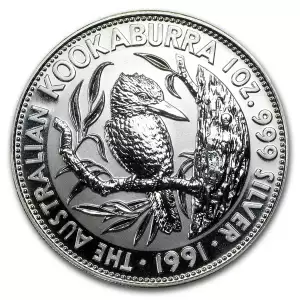 1991 1oz Australian Perth Mint Silver Kookaburra