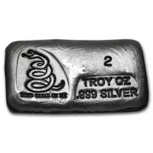 2 oz Hand Poured Silver Bar - PG & G (Don't Tread on Me)