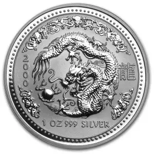 2000 1oz Australian Perth Mint Silver Lunar: Year of the Dragon