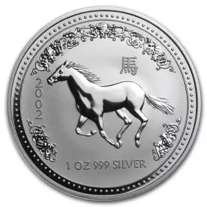 2002 1oz Australian Perth Mint Silver Lunar: Year of the Horse