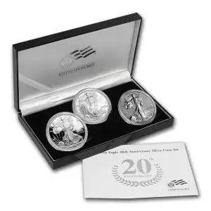 2006 20th Anniversary Silver Coin Set. Uncirculated, Proof, Reverse Proof