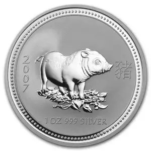 2007 1oz Australian Perth Mint Silver Lunar: Year of the Pig