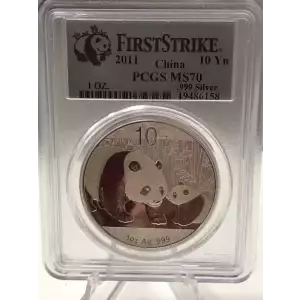 2011 1 oz Chinese Silver Panda PCGS MS-70 First Strike