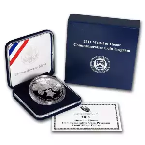 2011-P Medal of Honor $1 Silver Commemorative Proof Coin (w/Box & COA) (3)