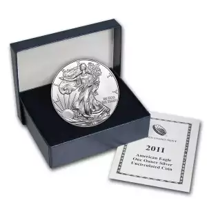 2011-W 1 oz Burnished American Silver Eagle (w/Box & COA) (4)