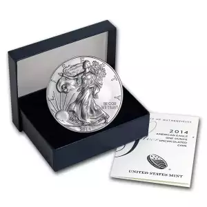 2014-W Burnished American Silver Eagle (w/Box & COA)