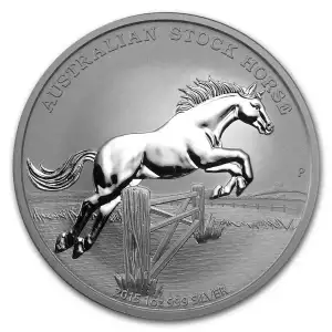 2015 1 oz Silver Australian Stock Horse BU Coin (In Capsule)