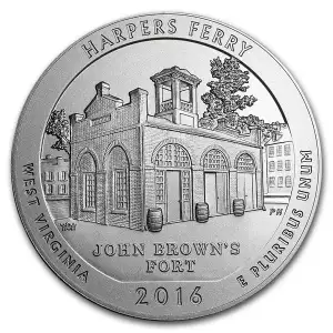 2016 5 oz Silver America the Beautiful Harpers Ferry National Historical Park