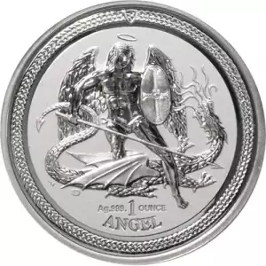 2016 Isle of Man 1 oz Silver Angel Reverse Proof Coin  (In Capsule) (4)