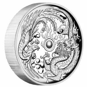 2017 1 oz Australia High Relief Dragon & Phoenix Silver Proof Coin (In Capsule)