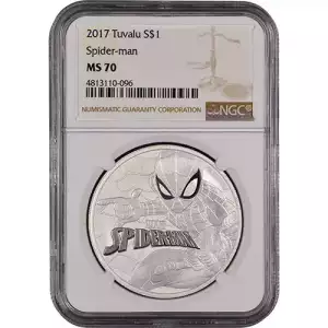 2017 1 oz Tuvalu Spider-Man Marvel Series Silver Coin NGC MS-70