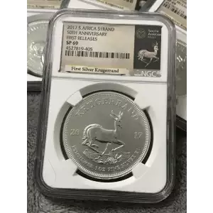 2017 South Africa 1 oz Silver Krugerrand SP-69 First Releases (NGC)