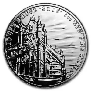 2018 Landmarks Of Britain 1 oz Silver Tower Bridge Silver Coin BU (In Capsule)