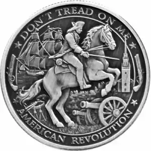 2019 1 oz Patriot Antique Finish Silver Round - American Revolution (Series 1) (2)