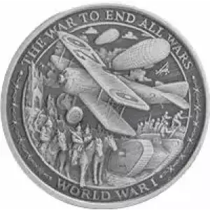 2019 1 oz Patriot Antique Finish Silver Round - World War 1 (Series 2) (2)