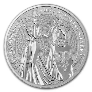 2019 10 oz Silver Allegories Britannia & Germania BU Round 