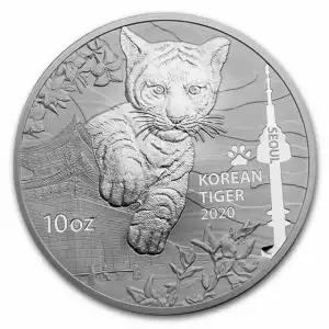 2020 10 oz Silver South Korean Tiger BU (In Capsule)