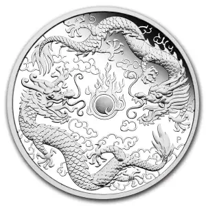 2020 Australian 1 oz Silver Perth Mint Double Dragon Proof Coin (2)