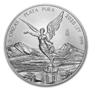 2020 Mexico 5 oz Silver Libertad BU Coin (In Capsule)