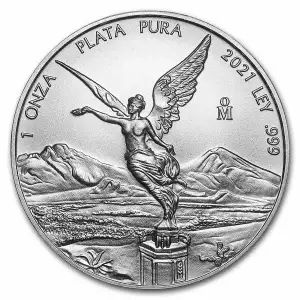 2021 1 oz Mexican Silver Libertad BU Coin (In Capsule)