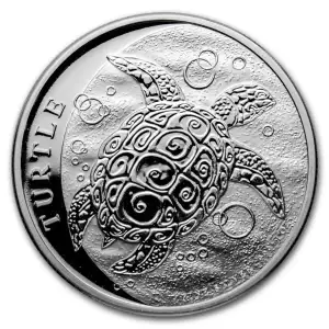 2021  1 oz New Zealand Silver $2 Niue Hawksbill Turtle