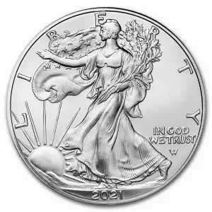 2021 1 oz Silver American Eagle BU Coin: Type 2 