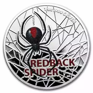 2021 1 oz Silver Royal Australian Mint : REDBACK SPIDER Colored Proof Coin