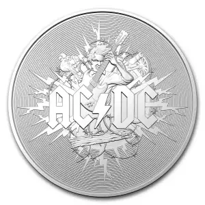 2021 Australia 1 oz Silver $1 AC/DC Coin (w/Box)