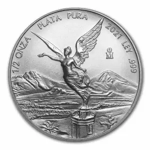 2021 Mexico 1/2 oz Silver Libertad BU Coin (In Capsule)