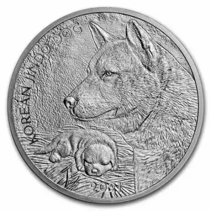 2021 South Korea 1 oz Silver Jindo Dog BU