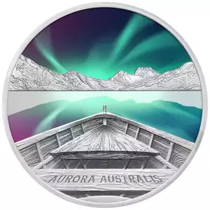 2022 1 oz Proof Tuvalu Silver Aurora Australis Coin (w/Box & COA)