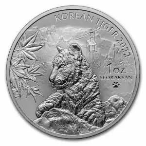 2022 1 oz Silver South Korean Tiger BU Medal (In Capsule)