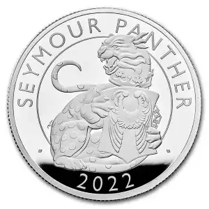 2022 Limited Edition 2 oz Silver Royal Tudor Beasts: Seymour Panther Proof Coin (w/Box & COA)