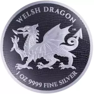 2022 Niue 1 oz Silver Welsh Dragon Coin BU (In Capsule)