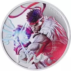 2022 Tuvalu 1 oz Silver Colorized Street Fighter: RYU By the Perth Mint