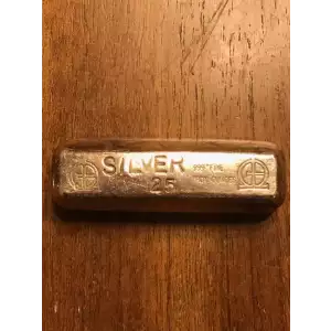 25 oz Omega (Large Hallmark Variety) Vintage Poured Silver Bar