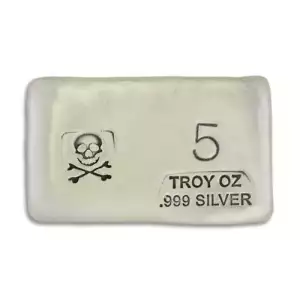 5 oz Hand Poured Silver Bar - PG& G (Skull & Bones)