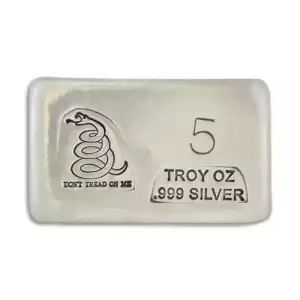 5 oz Hand Poured Silver Bars - PG & G (Don't Tread on Me)