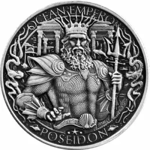 Atlantis 1 oz Antique Finish Silver Round - Mythical Cities Series